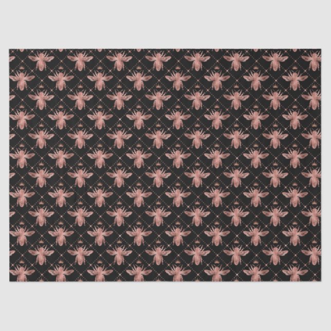 Rose Gold Bee Series Design 10 Tissue Paper Seidenpapier (Vorderseite)