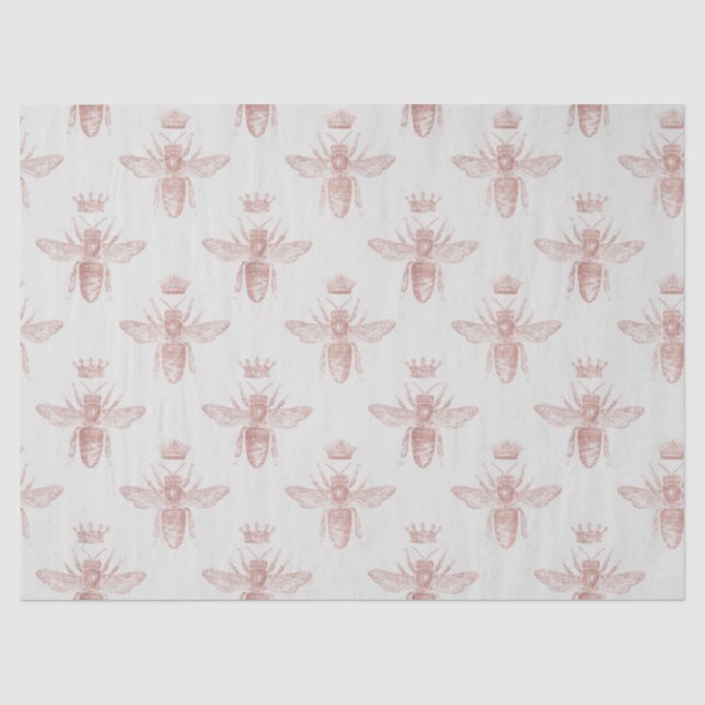 Rose Gold Bee Series Design 2 Tissue Paper Seidenpapier (Vorderseite)