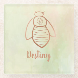 Rose Gold Bee Symbol Glasuntersetzer