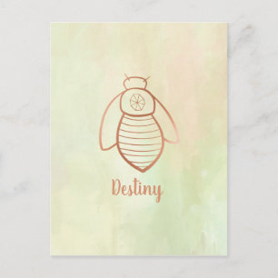 Rose Gold Bee Symbol Postkarte