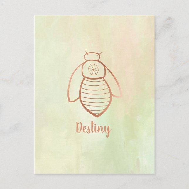 Rose Gold Bee Symbol Postkarte (Vorderseite)