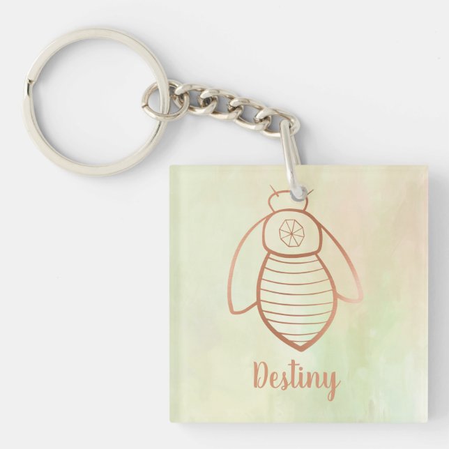 Rose Gold Bee Symbol Schlüsselanhänger (Vorderseite)