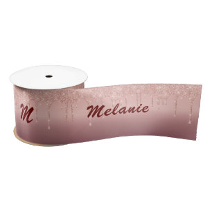 Rose Gold benutzerdefinierten Letter Ihr Name Gift Satinband