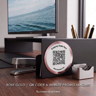 Rose Gold Benutzerdefinierter QR-Code & Website-Pr Magnet