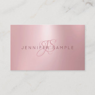 Rose Gold Beruflich Monogram Modern Simple Visitenkarte