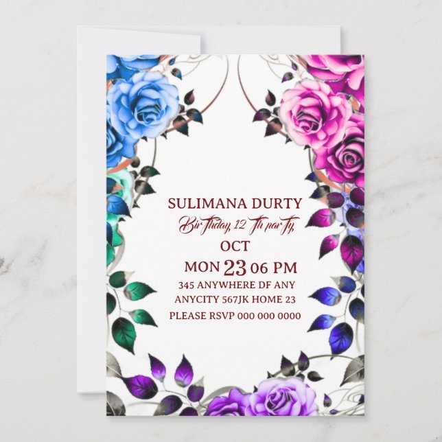 Rose Gold Birthday Invitation Template: Let's Part Einladung (Vorderseite)
