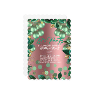 Rose Gold Birthday Invitation Template: Let's Part Einladung