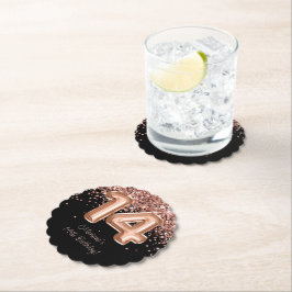 Rose Gold Black 14. Geburtstagsparty Untersetzer