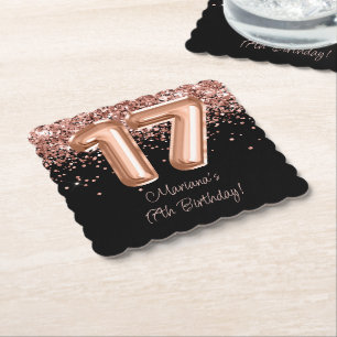 Rose Gold Black 17. Geburtstagsparty Untersetzer