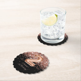 Rose Gold Black 2. Geburtstag Party Untersetzer