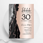 Rose Gold Black Agate Überraschung 30. Geburtstag Einladung<br><div class="desc">Schwarz und Rose Gold sind überraschend 30. Geburtstag Party Einladung. Elegantes modernes Design mit agate Marmorgeode Hintergrund,  Imitate Glitzer Rose Gold und Typografie Drehbuch Schriftart. Die trendige Einladungskarte eignet sich perfekt für eine stilvolle Damenfeier. Gedruckte Zazzle Einladungen oder Sofortdownload digitalen druckbaren Vorlage.</div>