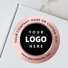 Rose Gold Black Business Logo Shipping Promotional Runder Aufkleber
