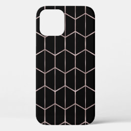 Rose Gold & Black Chic Hexagon Geometric Glam Case-Mate iPhone Hülle