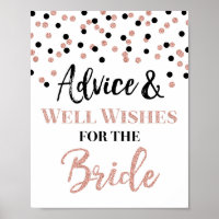 Rose Gold Black Confetti Beratung für das Bride-Ze