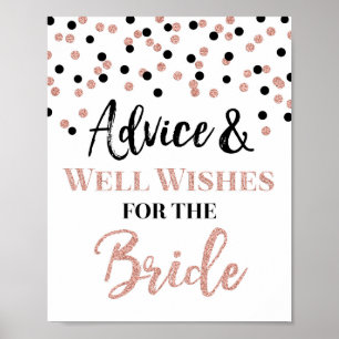 Rose Gold Black Confetti Beratung für das Bride-Ze Poster
