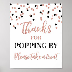 Rose Gold Black Confetti dank Popping by Sign Poster