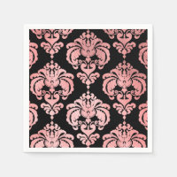 Rose Gold Black Damask Hochzeitsfeier Party