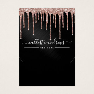 Rose Gold Black Glitzer Tropfen-Netzwerkkarte