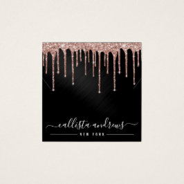 Rose Gold Black Glitzer Tropfen-Netzwerkkarte