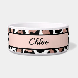 Rose Gold Black Leopard Druckkäse Hunde Katze Napf