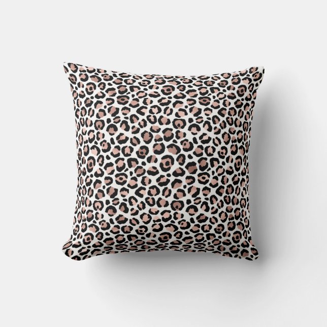 Rose Gold Black Leopard Printcheetah trendy Kissen (Vorderseite)
