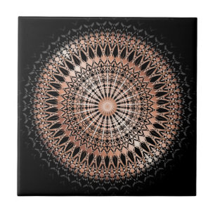 Rose Gold Black Mandala Fliese
