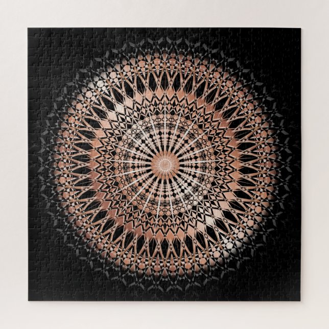Rose Gold Black Mandala Puzzle (Vertikal)