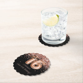 Rose Gold Black Sweet 16. Geburtstagsparty Untersetzer