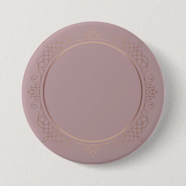 Rose Gold Blank Template hinzufügen Text Elegant Button (Vorderseite)