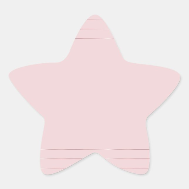 Rose Gold Blank Template Modernes, trendiges Elega Stern-Aufkleber (Vorderseite)
