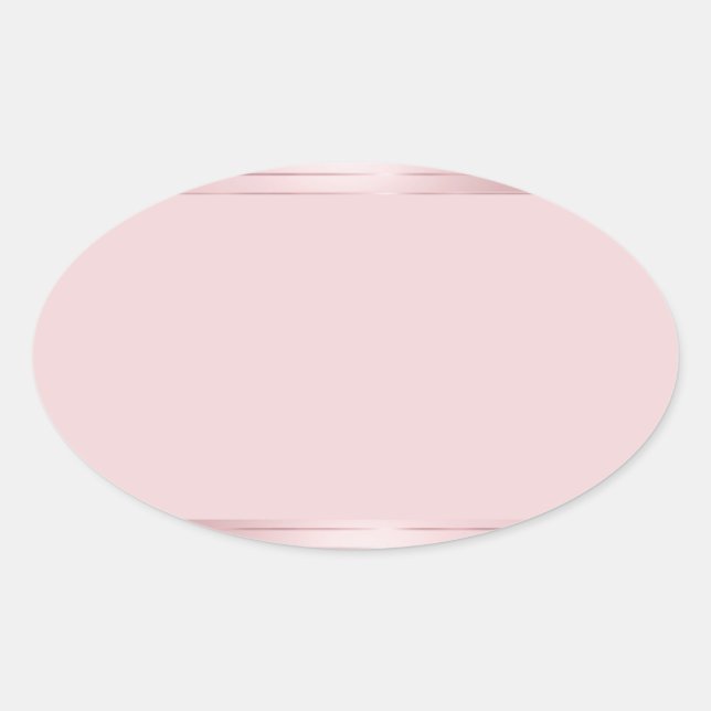 Rose Gold Blank Template Trendy Elegant Moderne Ovaler Aufkleber (Vorderseite)