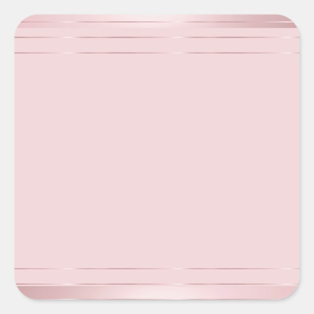 Rose Gold Blank Template Trendy Elegant Moderne Quadratischer Aufkleber (Vorderseite)