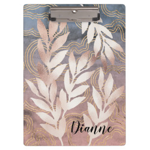 Rose Gold Blatt Sprays auf abstraktem Hintergrund Klemmbrett