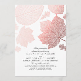 Rose Gold Blätter Elegante Herbst Probe Abendessen Einladung