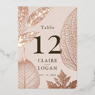 Rose Gold Blätter Pink Beige Hochzeitsstimmung Tis Folieneinladung