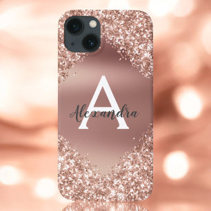 Rose Gold Bling Luxus Sparkle Glitzer Monogram Ca Case-Mate iPhone Hülle