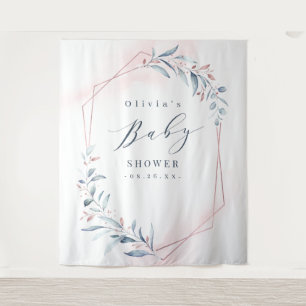 Rose Gold Blue Green Baby Dusche Foto Hintergrund Wandteppich