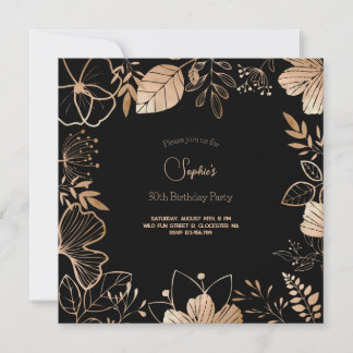 Rose Gold Blume Erwachsene Einladung Geburtstag