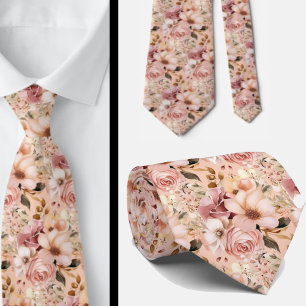 Rose Gold Blume Floral Neck Tie Krawatte
