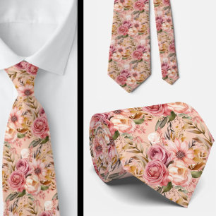 Rose Gold Blume Floral Neck Tie Krawatte