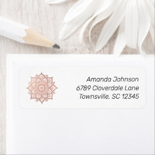 Rose Gold Blume Mandala Rücksendeadresse