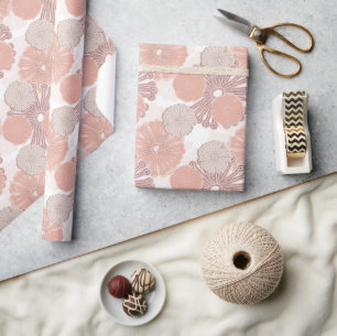 Rose Gold Blume Muster Geschenkpapier