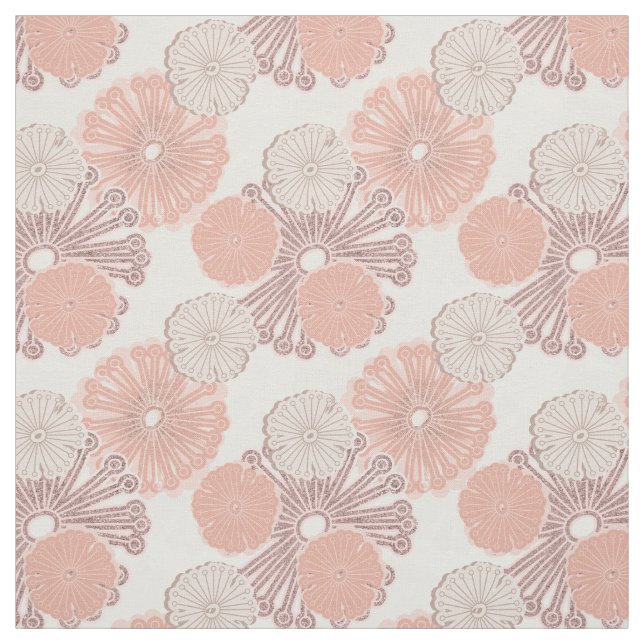 Rose Gold Blume Muster Stoff (Muster)