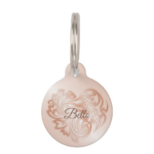 Rose Gold Blumenherz Haustiermarke