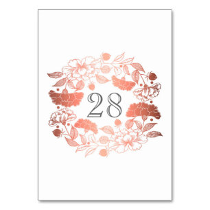Rose Gold Blumenstrauß Peonies Garden Hochzeit Tischnummer