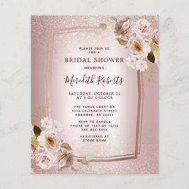 Rose Gold Blush Blues Brautparty Einladung