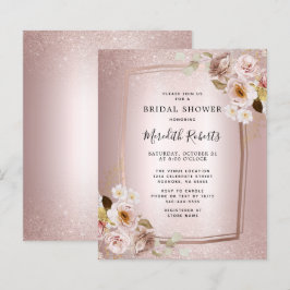 Rose Gold Blush Blues Brautparty Einladung