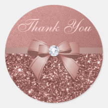 Rose Gold Blush Danke Glitzer Diamonds Bow