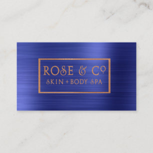 Rose Gold Blush Emerald Cobalt Blue Frame 4 Visitenkarte