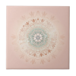 Rose Gold Blush Floral Mandala Fliese
